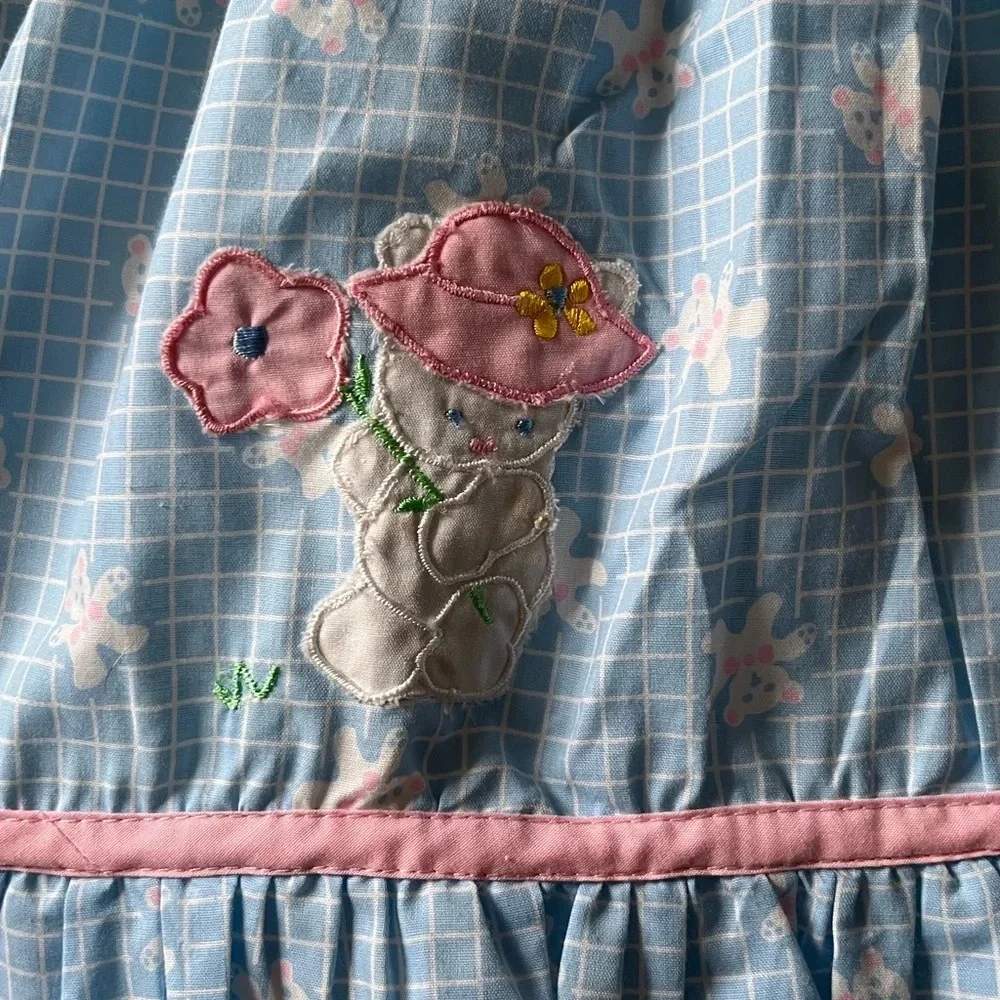 Vintage Mayfair toddler dress, teddy bear design two layers. Sz 24 months